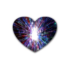 Seamless Animation Of Abstract Colorful Laser Light And Fireworks Rainbow Heart Coaster (4 Pack)  by Mariart