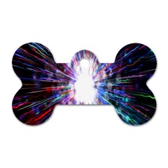 Seamless Animation Of Abstract Colorful Laser Light And Fireworks Rainbow Dog Tag Bone (one Side)