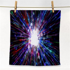 Seamless Animation Of Abstract Colorful Laser Light And Fireworks Rainbow Face Towel