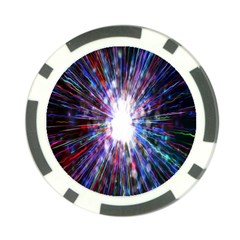 Seamless Animation Of Abstract Colorful Laser Light And Fireworks Rainbow Poker Chip Card Guard (10 Pack)