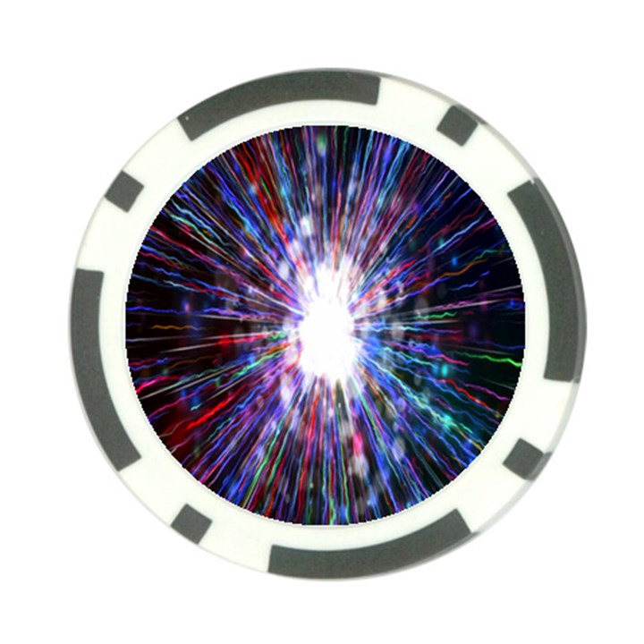 Seamless Animation Of Abstract Colorful Laser Light And Fireworks Rainbow Poker Chip Card Guard (10 pack)