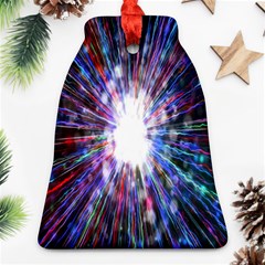 Seamless Animation Of Abstract Colorful Laser Light And Fireworks Rainbow Bell Ornament (two Sides) by Mariart