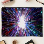 Seamless Animation Of Abstract Colorful Laser Light And Fireworks Rainbow Cosmetic Bag (XXXL)  Front