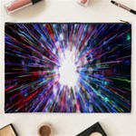 Seamless Animation Of Abstract Colorful Laser Light And Fireworks Rainbow Cosmetic Bag (XXXL)  Back