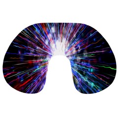 Seamless Animation Of Abstract Colorful Laser Light And Fireworks Rainbow Travel Neck Pillows