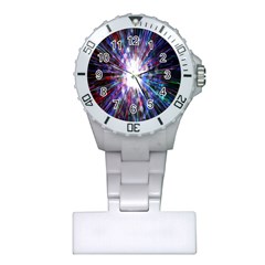 Seamless Animation Of Abstract Colorful Laser Light And Fireworks Rainbow Plastic Nurses Watch