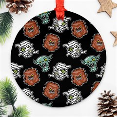 Pattern Halloween Werewolf Mummy Vampire Icreate Ornament (round) by iCreate