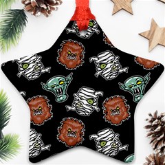 Pattern Halloween Werewolf Mummy Vampire Icreate Ornament (star)