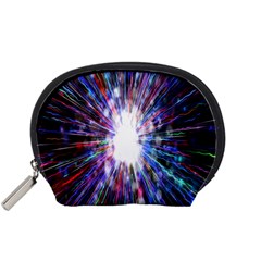 Seamless Animation Of Abstract Colorful Laser Light And Fireworks Rainbow Accessory Pouches (small)  by Mariart