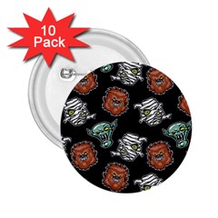 Pattern Halloween Werewolf Mummy Vampire Icreate 2 25  Buttons (10 Pack)  by iCreate