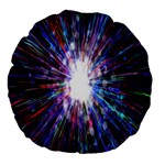 Seamless Animation Of Abstract Colorful Laser Light And Fireworks Rainbow Large 18  Premium Flano Round Cushions Front