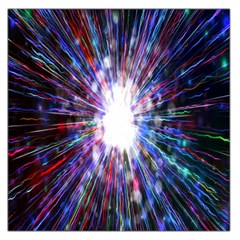 Seamless Animation Of Abstract Colorful Laser Light And Fireworks Rainbow Large Satin Scarf (square)