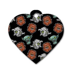 Pattern Halloween Werewolf Mummy Vampire Icreate Dog Tag Heart (one Side) by iCreate