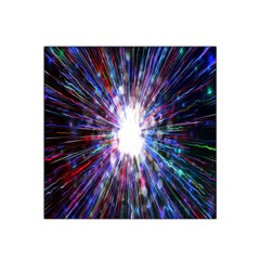 Seamless Animation Of Abstract Colorful Laser Light And Fireworks Rainbow Satin Bandana Scarf