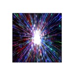 Seamless Animation Of Abstract Colorful Laser Light And Fireworks Rainbow Satin Bandana Scarf Front