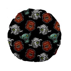 Pattern Halloween Werewolf Mummy Vampire Icreate Standard 15  Premium Round Cushions by iCreate