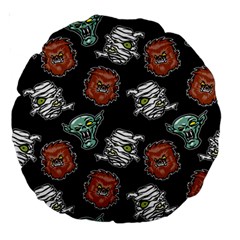 Pattern Halloween Werewolf Mummy Vampire Icreate Large 18  Premium Round Cushions by iCreate