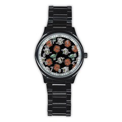 Pattern Halloween Werewolf Mummy Vampire Icreate Stainless Steel Round Watch by iCreate