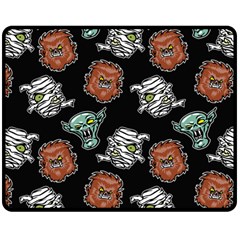 Pattern Halloween Werewolf Mummy Vampire Icreate Double Sided Fleece Blanket (medium)  by iCreate