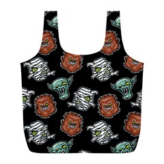 Pattern Halloween Werewolf Mummy Vampire Icreate Full Print Recycle Bags (l)  by iCreate