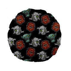 Pattern Halloween Werewolf Mummy Vampire Icreate Standard 15  Premium Flano Round Cushions by iCreate