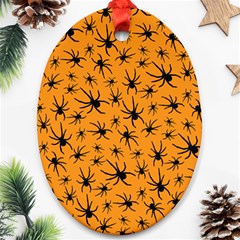 Pattern Halloween Black Spider Icreate Ornament (oval)