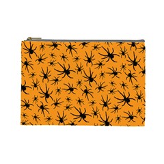 Pattern Halloween Black Spider Icreate Cosmetic Bag (large)  by iCreate