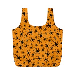 Pattern Halloween Black Spider Icreate Full Print Recycle Bags (m)  by iCreate