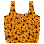 Pattern Halloween Black Spider iCreate Full Print Recycle Bags (L)  Front