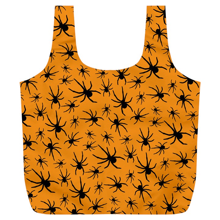 Pattern Halloween Black Spider iCreate Full Print Recycle Bags (L) 