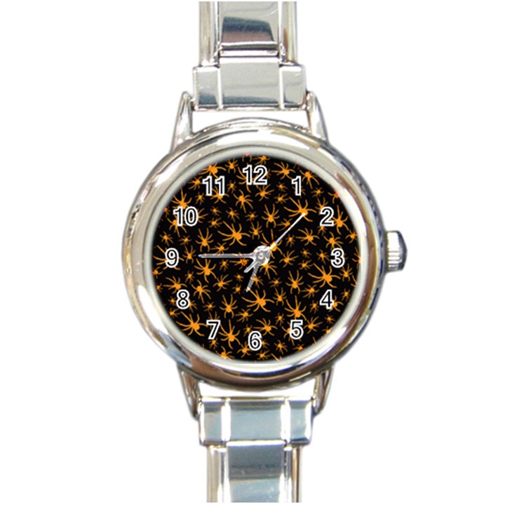 Halloween Spiders Round Italian Charm Watch