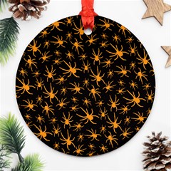 Halloween Spiders Round Ornament (two Sides) by iCreate