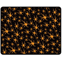 Halloween Spiders Double Sided Fleece Blanket (medium)  by iCreate