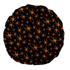 Halloween Spiders Large 18  Premium Flano Round Cushions by iCreate