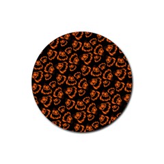 Pattern Halloween Jackolantern Rubber Coaster (round)  by iCreate