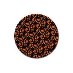 Pattern Halloween Jackolantern Magnet 3  (round) by iCreate