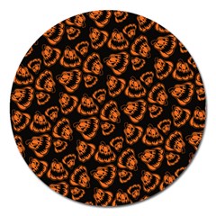 Pattern Halloween Jackolantern Magnet 5  (round) by iCreate