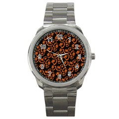 Pattern Halloween Jackolantern Sport Metal Watch