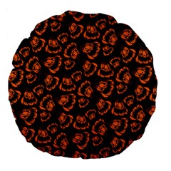 Pattern Halloween Jackolantern Large 18  Premium Round Cushions by iCreate