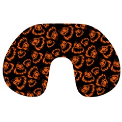 Pattern Halloween Jackolantern Travel Neck Pillows by iCreate