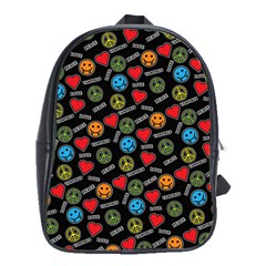 Pattern Halloween Peacelovevampires  Icreate School Bag (XL)