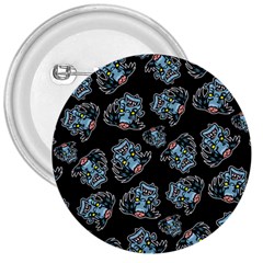 Pattern Halloween Zombies Brains 3  Buttons