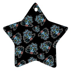 Pattern Halloween Zombies Brains Ornament (Star)