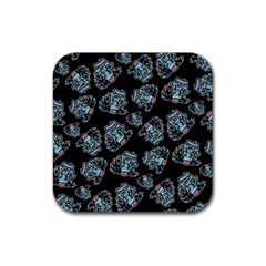 Pattern Halloween Zombies Brains Rubber Coaster (Square) 