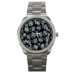 Pattern Halloween Zombies Brains Sport Metal Watch