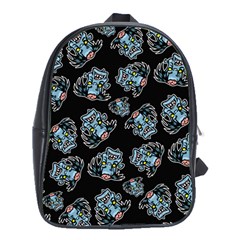 Pattern Halloween Zombies Brains School Bag (XL)