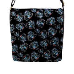 Pattern Halloween Zombies Brains Flap Messenger Bag (L) 