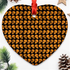 Halloween Color Skull Heads Ornament (heart)