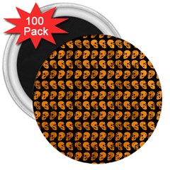 Halloween Color Skull Heads 3  Magnets (100 Pack) by iCreate