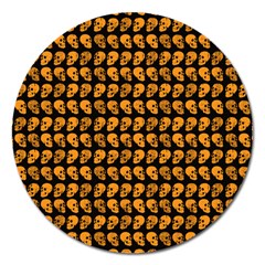 Halloween Color Skull Heads Magnet 5  (round) by iCreate